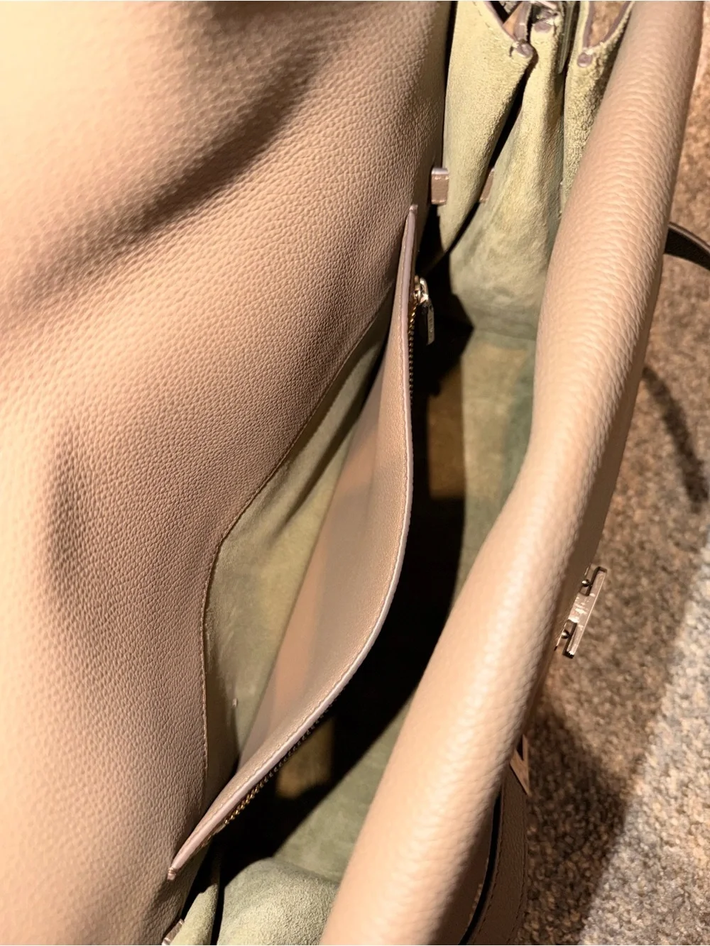 Tory Burch Taupe Leather Shoulder Bag
